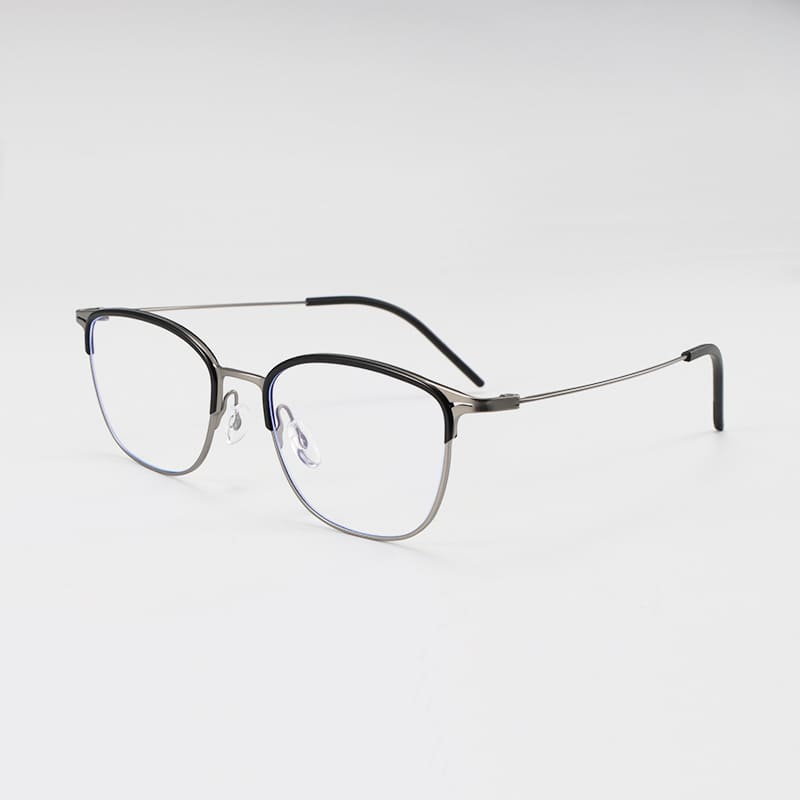 Black silver acetate glasses