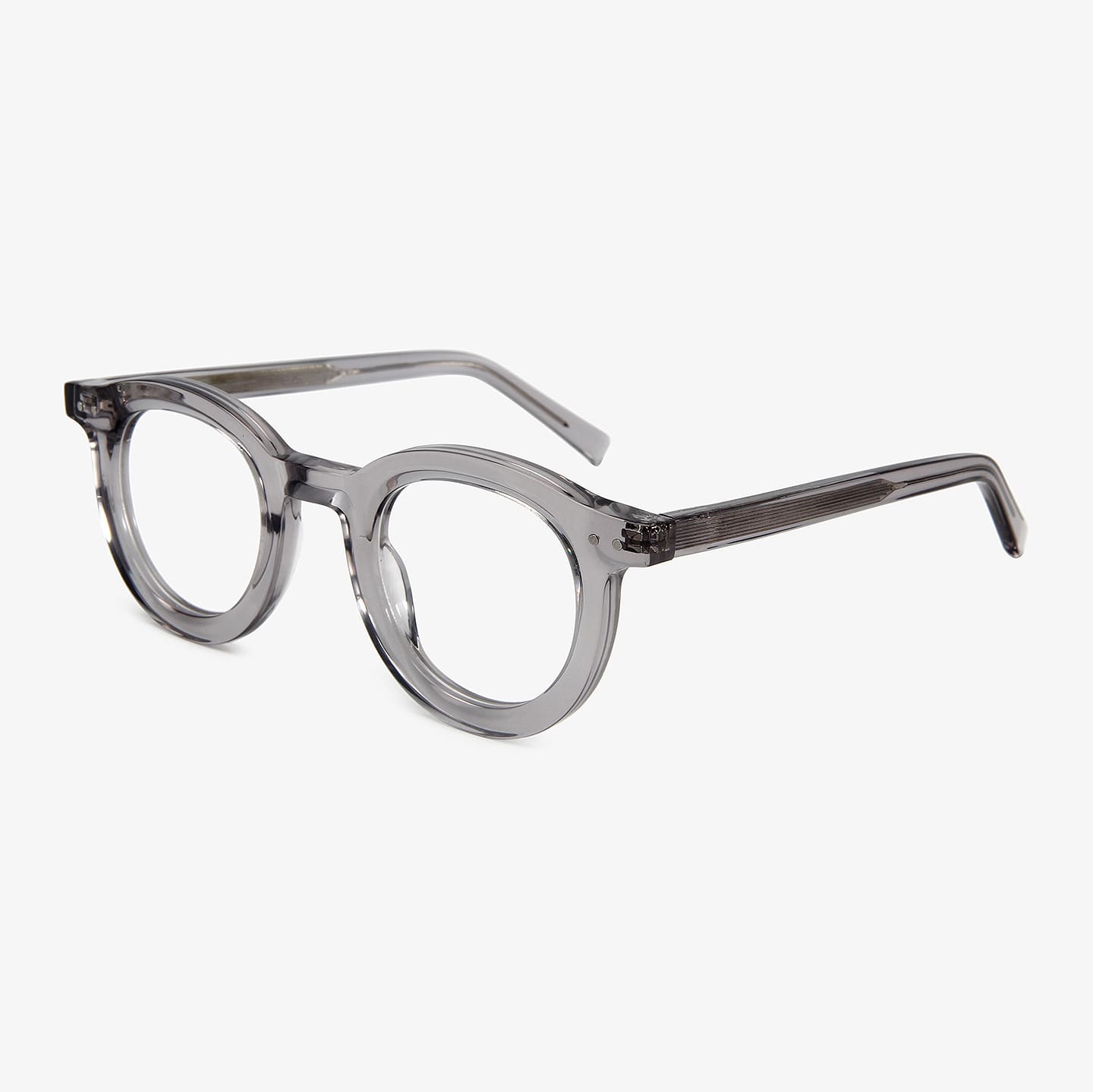 Clear grey acetate glasses