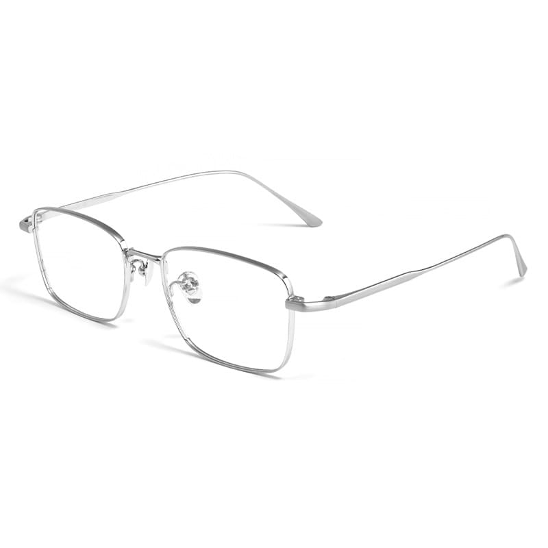 2025 Square Silver Metal Reading Glasses Frame