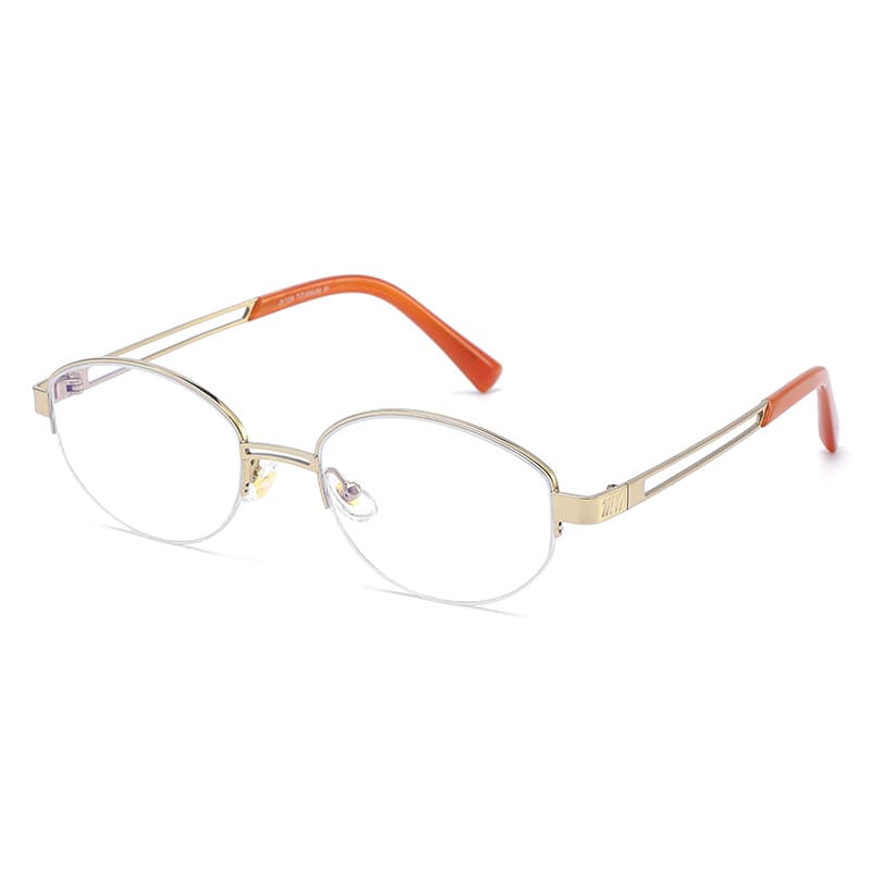 2025 semi-ellipse golden orange hollow metal frame